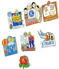 Kiwanis Inter. Lot of 7 Rose Parade Lapel Pins No duplicates.