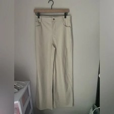 Zara Cream Pleather Wide Leg High Rise Pants Size 4
