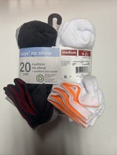 Wonder Nation No Show Cushion Socks 20 Pair Medium Boys New