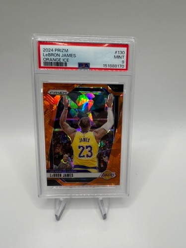 2024-25 Panini Prizm - LeBron James #130 Orange Ice Prizm PSA 9