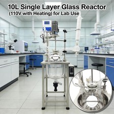 10L PTFE Sealed Glass Reaction Heating Mantle Reactor for Distillation & Reflux