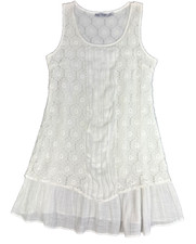 Retro Threads Dress Women M White Floral Lace Sheer Lined