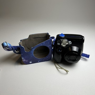 Fujifilm Instax Camera with Galaxy Print Crossbody Strap Case Tested & Working