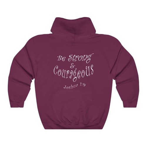 Heavy Blend™ Hoodie Sweatshirt "Be Strong & Courageous" printed on back - Picture 13 of 110