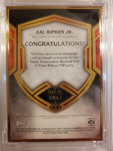 2020 Topps Transcendent Cal Ripken Jr Hall Of Fame Autograph #17/25 PSA 9 MINT - Picture 6 of 7