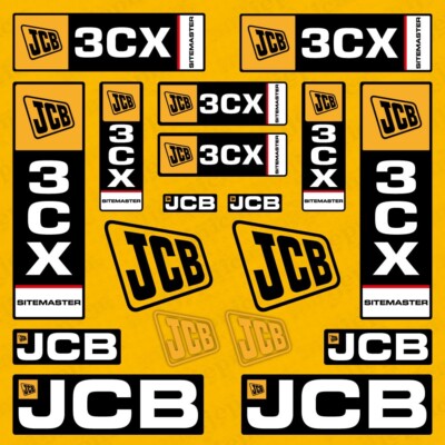 Jcb 3CX Sitemaster Backhoe Loader Aftermarket Decal Sticker Aufkleber Set
