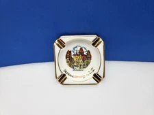 Vintage Souvenir Ashtray Rothenbuag Markusturm Gold Trim 3"