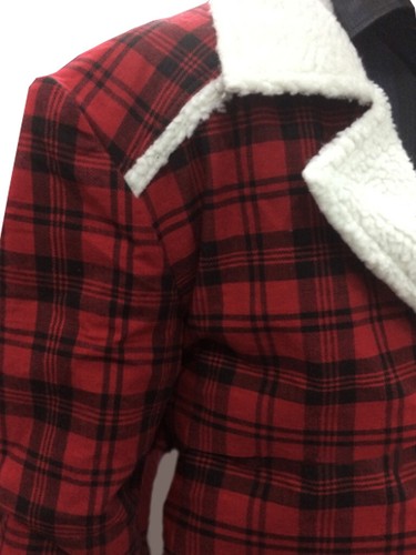 Red Shearling Fur Jacket Coat 
