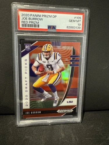 2020 Panini Prizm Draft Picks Rookies Red Joe Burrow PSA 10 GEM MT Rookie RC