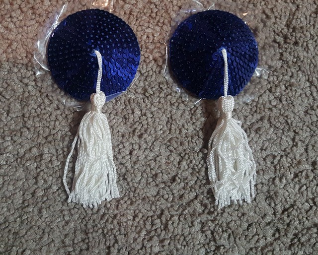 Ladies Nipple Tassels/Covers/pasties, Blue, Sequins eBay