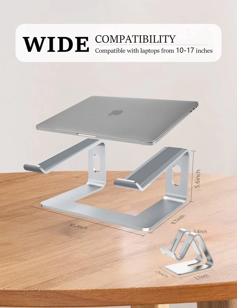 Laptop Stand for Desk，Aluminum Laptop Riser for All Laptop Stands 10-17 inche...