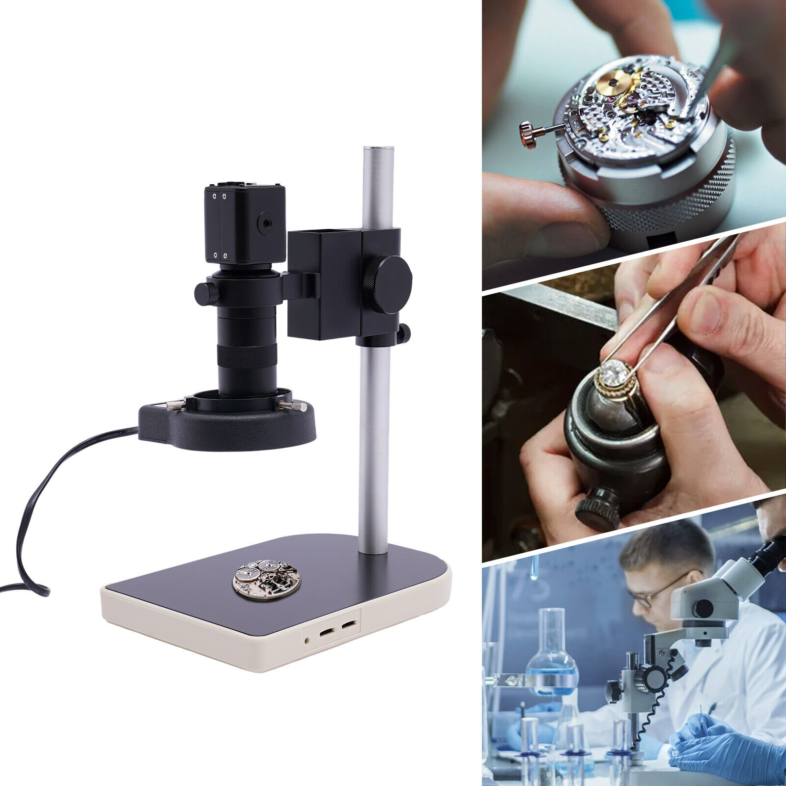 Image of 16MP 1080P Industrie Mikroskop HDMI HD Microscope Digital Kamera Camera & Stand