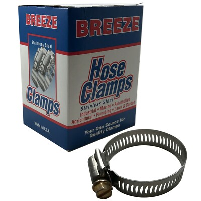 Box of 100 #20 Stainless Steel 13/16 to 1-3/4 Worm Gear Hose Clamp 1/2 Band USA