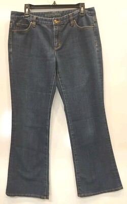 Michael Kors Jeans Womens 10 Bootcut Mid Rise Dark Wash Blue Denim Pants 32x30