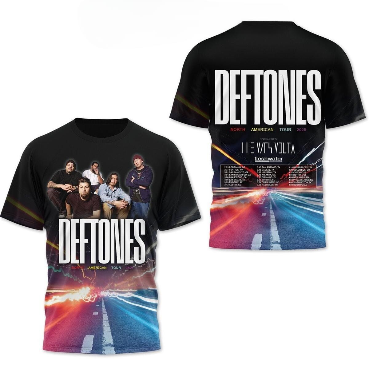 Deftones Tour 2025 North America Fresh Water Hoodie T-Shirt