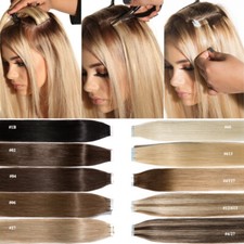40pcs 100 Real Tape In On Remy Human Hair Extensions Mix Color Straight 60g US