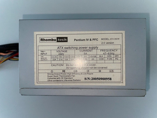 PC-Netzteil | Rhombutechl | ATX 350W | 350W | ATX | Silber