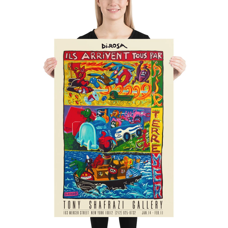 Di-Rosa, Ils arrivent tous par Air, Terre, Mer, Shafrazi Gallery 1983 61×91 cm Foto 4 de 4