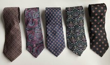 Lot Of 5 Neckties Silk Tie Rack Stefano Bassi Stafford Van Heusen 02