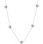 thumbnail 2 - 14K White Gold Necklace With Pink Heart Shaped Cubic Zironia 18 Inches