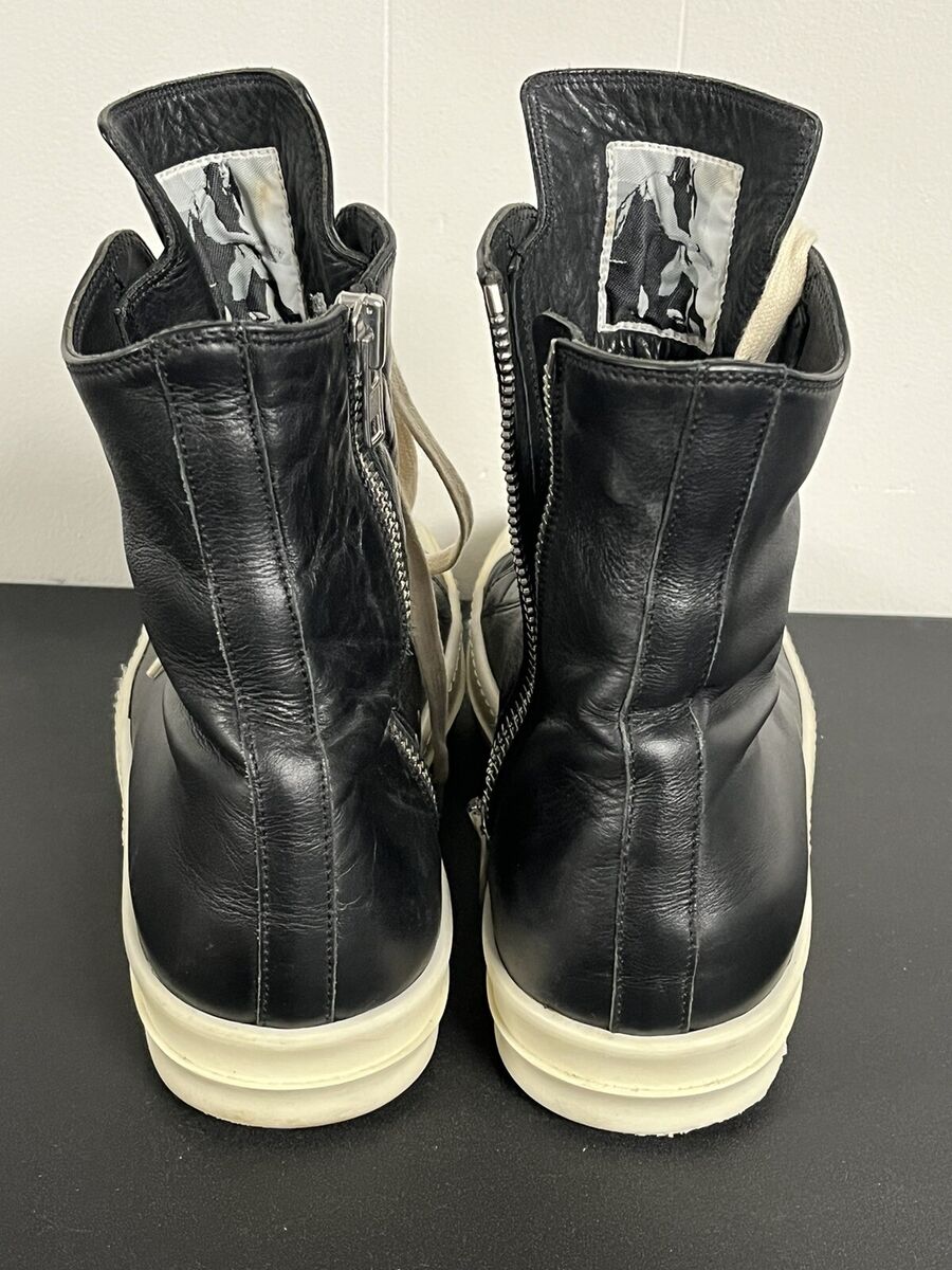 Rick Owens Ramones Leather Black/Milk Sneakers SS23 Size 43 Rick Owens Ramones Leather Black/Milk Sneakers SS23 Size 43