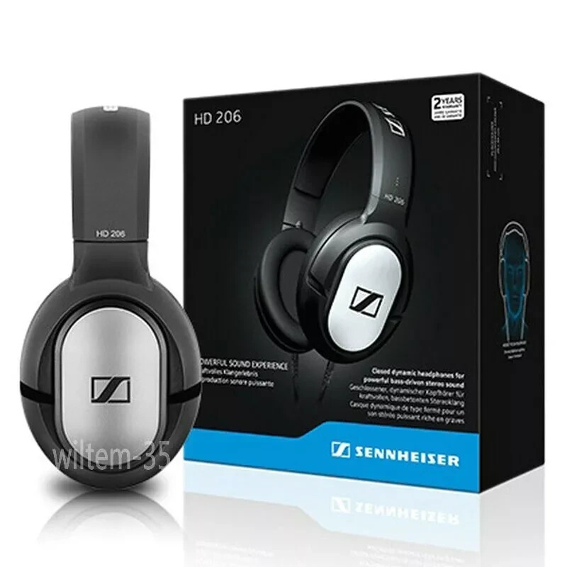 Sennheiser HD 206 Stereo WIRED Headphones Earphones Over Ear Black