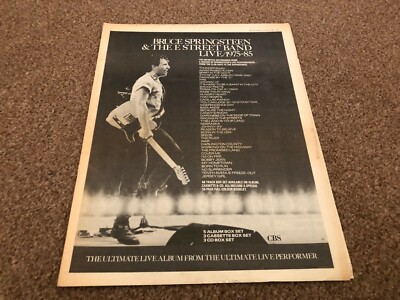 MEL17 ADVERT 15X12 BRUCE SPRINGSTEEN & THE E STREET BAND LIVE 1975-85