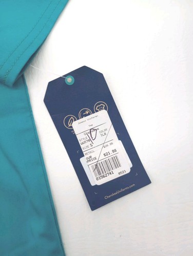 Cherokee Scrub Top Teal Workwear Mens Size S Style #WW670 New With Tags - Picture 8 of 8