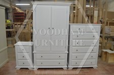 HANDMADE CROWN 3 PIECE BEDROM SET IN WHITE  (NOT FLATPACKED)