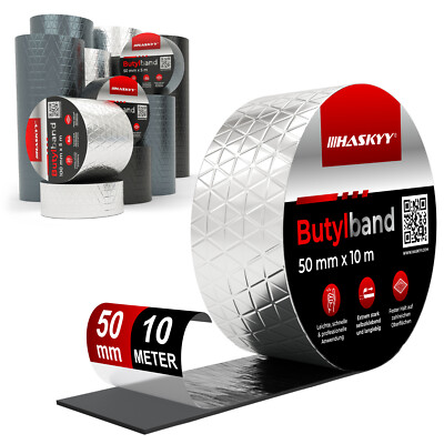 Butyl Klebeband wasserdicht 50mm x 10m Seal Gummi Dichtband Abdichtunsband