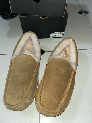 UGG Ascot Chestnut Orange Stitch Suede Leather Fashion Holiday Shoe Warm Men's 9