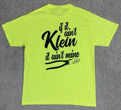 Klein Tools T Shirt Medium Neon Yellow Hi Visibility Cotton
