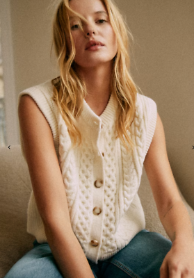 LA MAILLE SEZANE GILET ROXANE ECRU SWEATER VEST XS NWT | eBay
