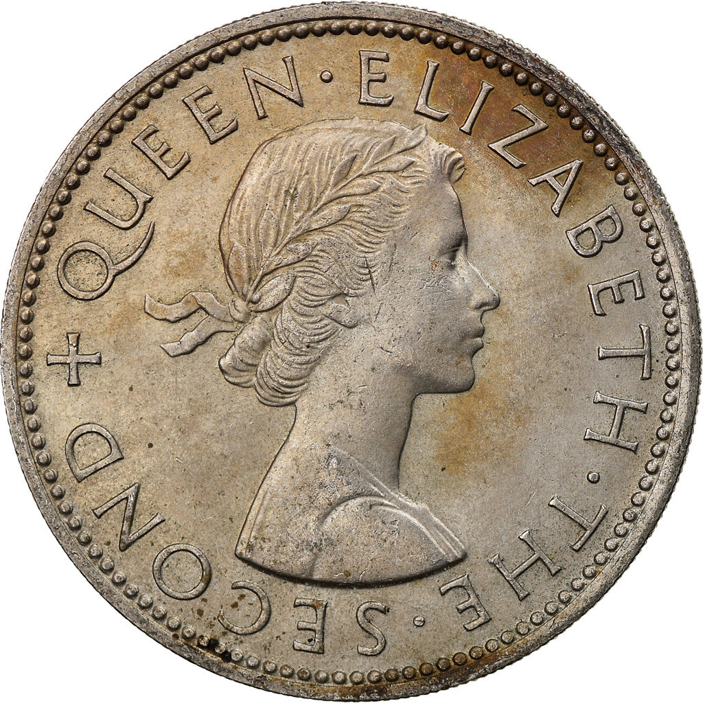 New Zealand Coin 1 Florin | Queen Elizabeth II | Kiwi Bird | 1953