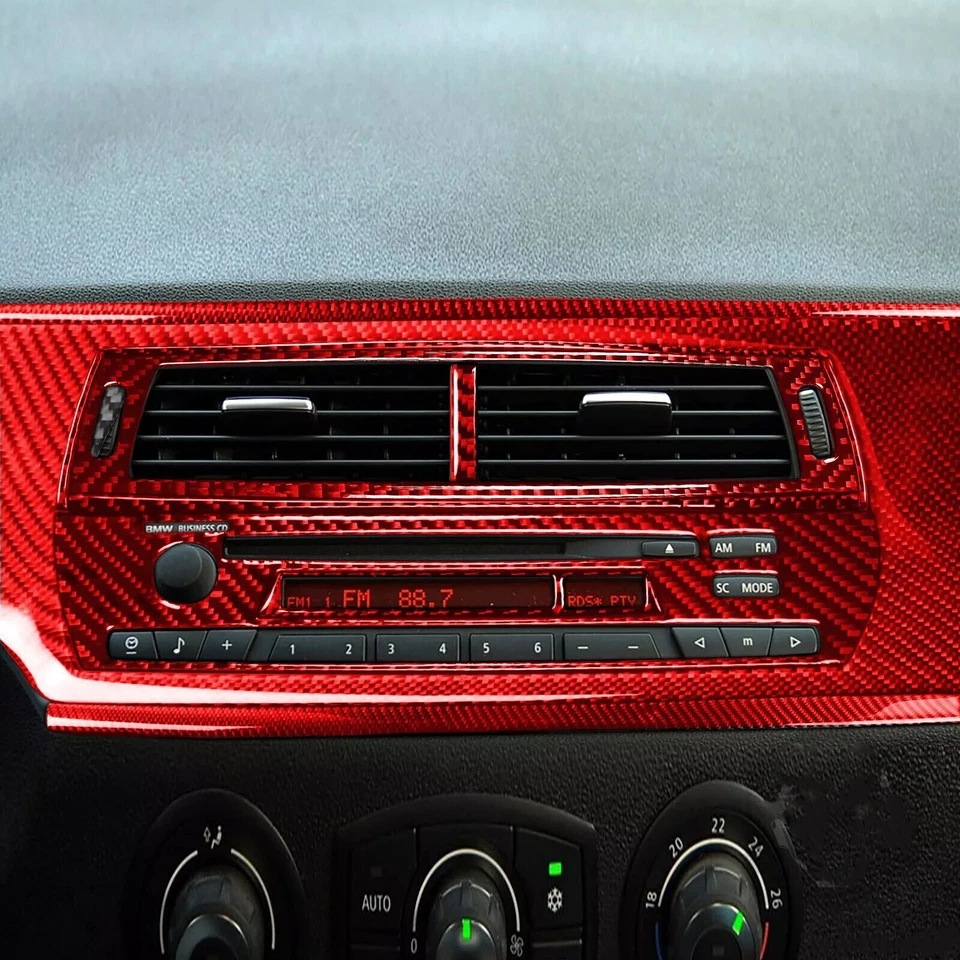 Juego completo de tapicería interior de 72 piezas de fibra de carbono roja para BMW Z4 E85 2003-08 Foto 2 de 4