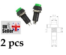 Interrupteur bouton poussoir 2 x 12 V verrouillage verrouillage ON - OFF SPST tableau de bord voiture vert clair UK