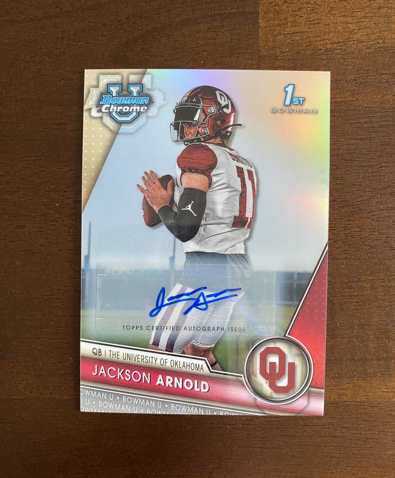 JACKSON ARNOLD 2023 Bowman University Chrome 1st Rookie Refractor AUTO #/499 RC