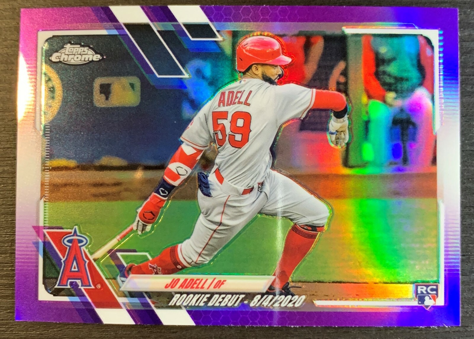 2021 TOPPS CHROME UPDATE JO ADELL PURPLE REFRACTOR ROOKIE DEBUT CARD RC