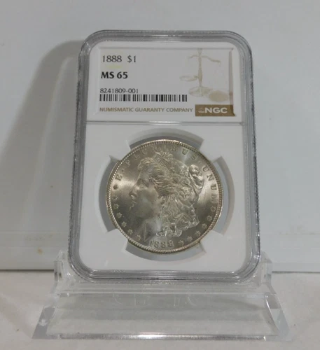 1888-P  MORGAN Silver Dollar, NGC MS-65!