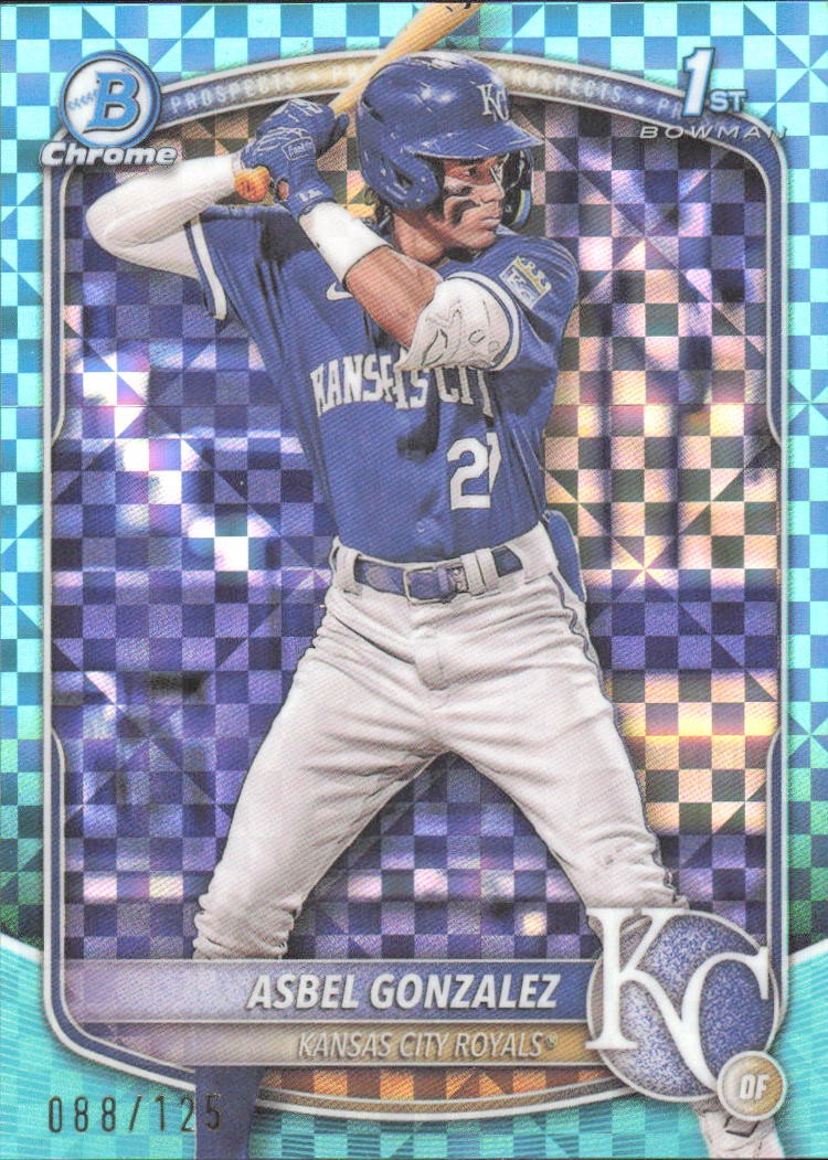 Asbel Gonzalez 2025 Bowman Chrome Prospects Aqua X-Fractor #BCP-4 #/125
