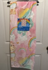 Care Bears Pink Throw Blanket Rainbow Heart Balloons 50 IN x 70 in VIRAL