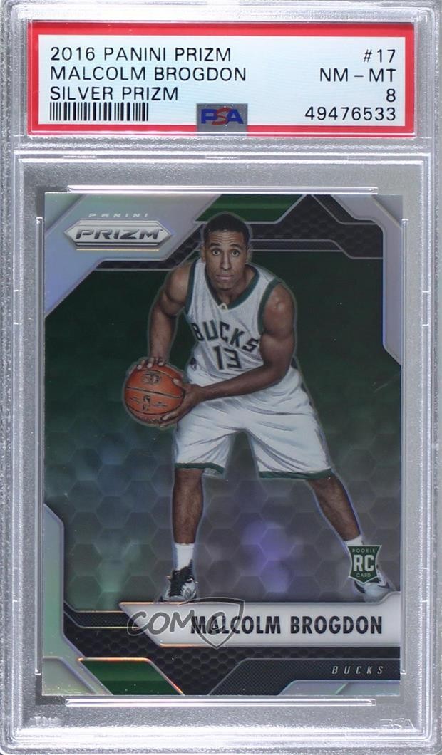 2016-17 Panini Prizm Silver Prizm Malcolm Brogdon #17 PSA 8 n8q