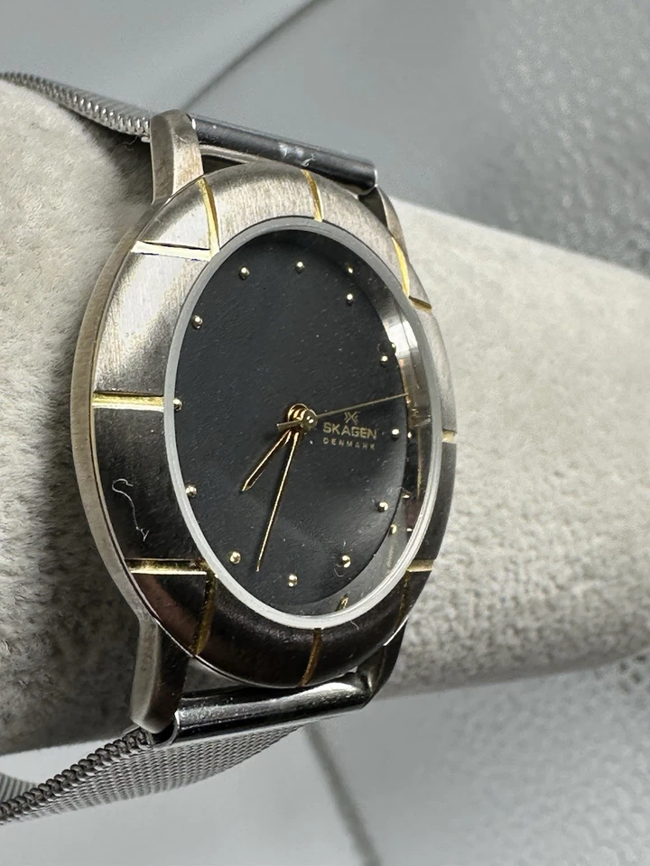 Skagen 3LGSB New Battery Mens Watch 34MM 8" Mesh Band Black Dial Ultra Slim P9 - Image 3 of 4