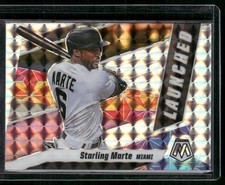 2021 Panini Mosaic #L7 Starling Marte Launched Green Mosaic