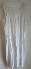 VTG Barbizon Nightgown Shift Size L Lace Embroidered Floral White