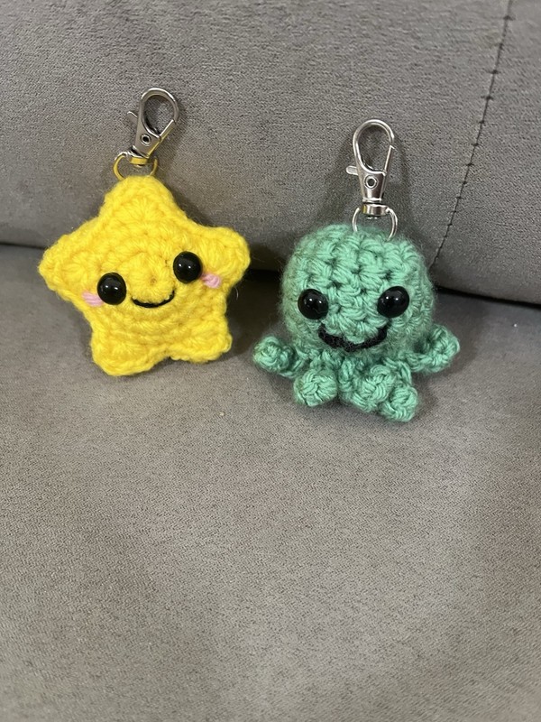Crochet Star Fish And Octopus Key Chains