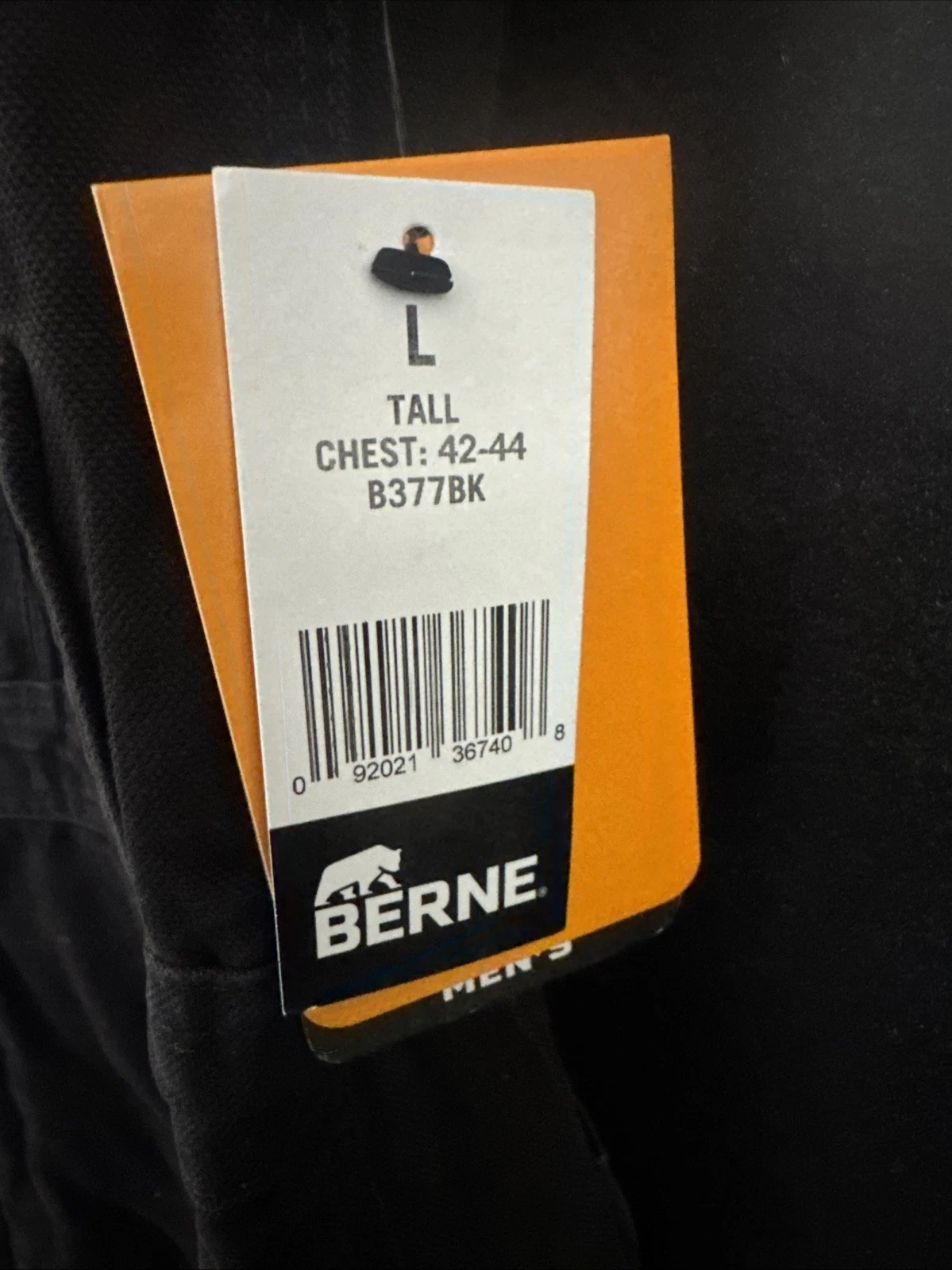 NWT - Berne Mens LARGE TALL Black Heartland Insulated Washed Duck Bib Overalls image 2