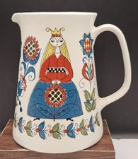 Vintage 1960's Figgjo Flint Norway Saga Norsk Turi Gramstad Pitcher 6.5"