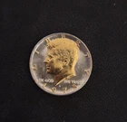 DANBURY MINT, KENNEDY HALF DOLLAR 1973-D.  24KT GOLD & .999 SILVER