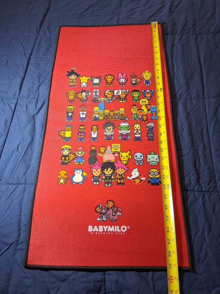 Alfombra de área con estampado de mono de baño súper suave roja para dormitorio personalizada Foto 3 de 4